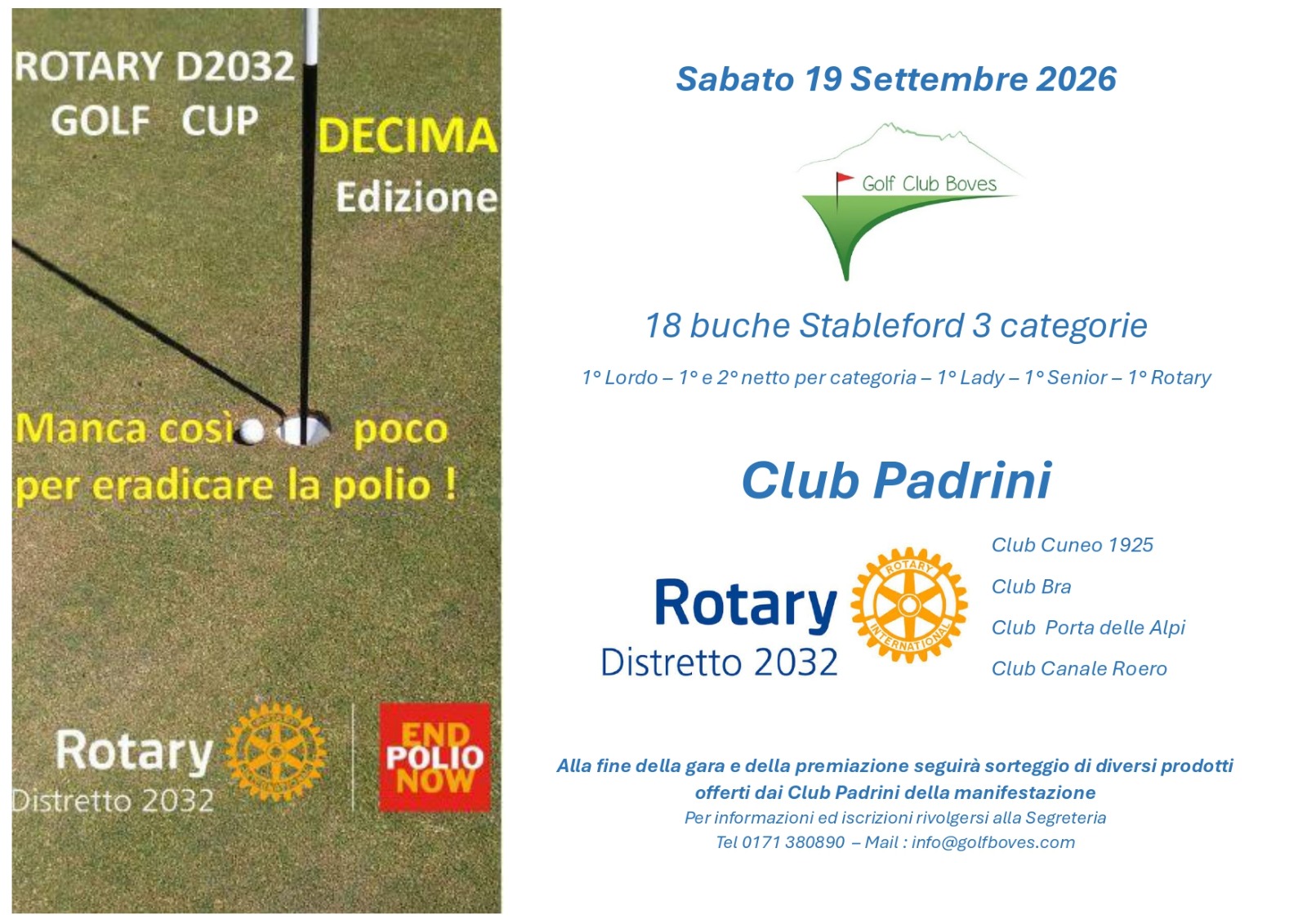 Giornata Polio al Golf Club Mellana- Insieme per un obiettivo importante