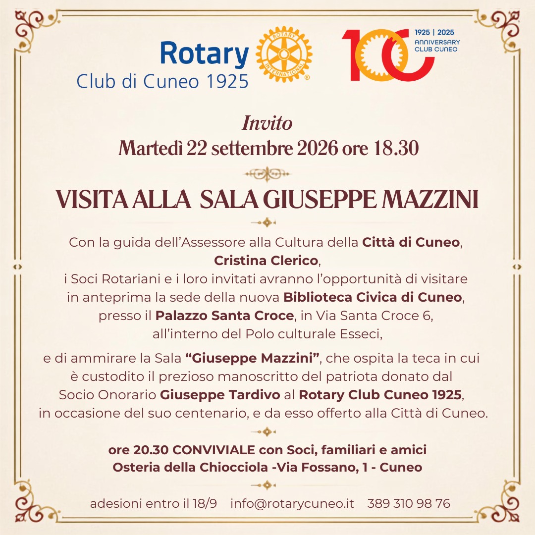Visita alla sala “Giuseppe Mazzini”